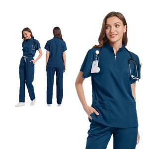 Women's Stretch Quick Drying <b>Scrub</b> <b>Set</b> Moisture Wicking Hospital Uniforms Split <b>Set</b> For Nurses And Medical Staff - Product Image 5