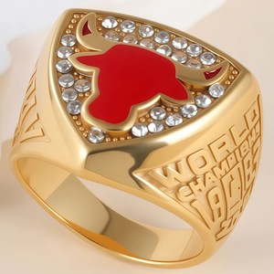 Bague de championnat de basket-ball plaquée or avec incrustations de zirconiums cubiques, modèle <span class=keywords><strong>Chicago</strong></span> Bulls 1997-1998, pour collection de fans - Vente en gros - Product Image 1