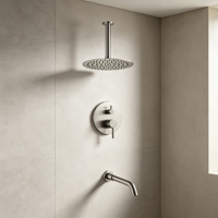 Ensemble de douche thermostatique multifonctionnel anti-corrosion chromé avec pommeau de pluie haute pression de 8 pouces – Prix de gros