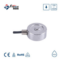 Sensor de Fuerza de Bajo Perfil con Galga Extensométrica de 50N 100N 200N 500N 1000N, Sensor de Peso de Botón Redondo, Transductor de Fuerza con Precisión del 0.1%