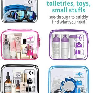 Custom New Fashion Open <b>Transparent</b> PVC Cosmetic <b>Bag</b> Breathable Waterproof Ultra-lightweight Travel Organizer for Beach - Product Image 2