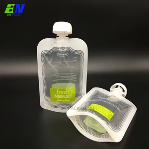 Standing clear plastik drink pouch doypack nozzle bag for breast milk sachet