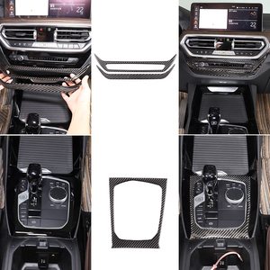Pour 2018-2022, pour X3, améliorations intérieures de luxe en fibre de carbone souple, kits d'autocollants décoratifs noirs - Product Image 5