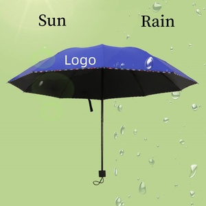 Parapluie pliable portable résistant au vent et aux UV avec impression de logo personnalisée pour adultes, hommes et femmes en voyage par temps de pluie - Product Image 2