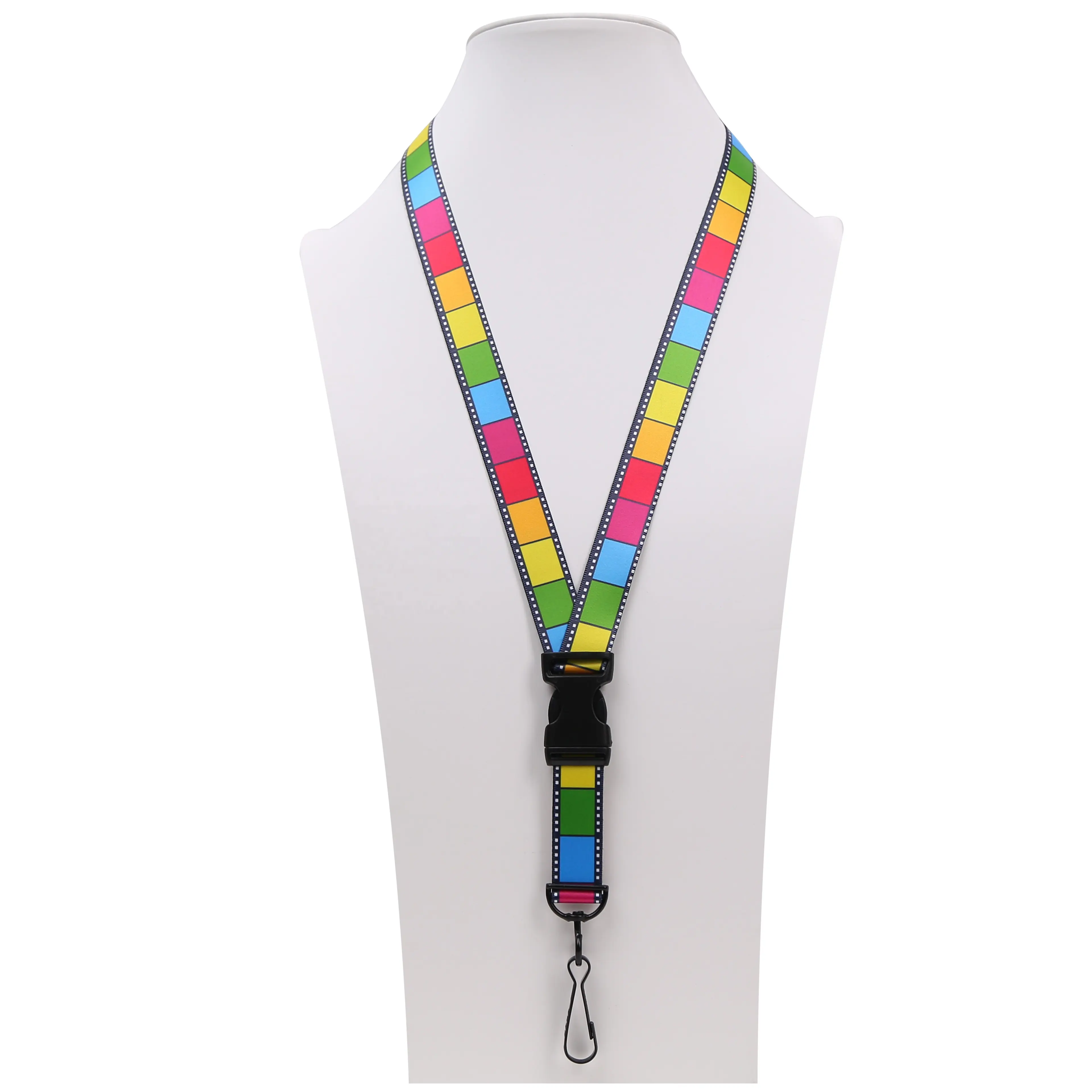 NO MOQ Fully Custom Design EHUA Ergonomics Neck Strap Polyester Seamless Lanyard For Card holder Keychain