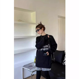 Suéter de Mohair Personalizado para Mujer, Suéter de Punto con Letras Jacquard, Suéter de Punto Afelpado - Product Image 2