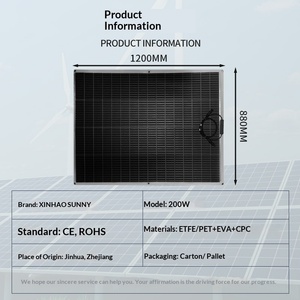 Panneau Solaire Monocristallin Flexible 200W pour Tente de Toit, Balcon Européen, Génération d'Énergie Haute Efficacité, Compatible Multi-réseaux - Product Image 2