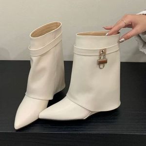 Botas de cuña cortas/largas para mujer con tacón y cierre Shark - Product Image 4