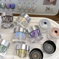 Ensemble de poudre à ongles en acrylique de luxe à 24 couleurs, effet miroir magique, paillettes ultra fines, métallique, aurora, clair de lune, avec boîte de rangement pour ongles