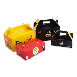 Kemasan Kotak <span class=keywords><strong>Burger</strong></span> Ayam Goreng Cepat Saji Kustom, Kotak Makanan Karton Putih Sekali Pakai untuk Restoran, Bawa Pulang, dengan Emboss untuk Sushi - Product Image 4