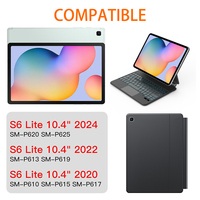 Casing Keyboard Magnetik Ultra Tipis dengan Lampu Latar 7RGB untuk Samsung Galaxy Tab S6 Lite 10.4 inci 2024