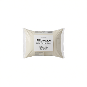 Funda de Almohada 100% Algodón Beige Tamaño Italiano 50x80cm - Product Image 3