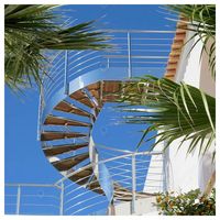 Escalier en arc Prima Nordic simple, durable, en acier inoxydable, anti-corrosion, assemblé sans soudure, pour appartement duplex intérieur