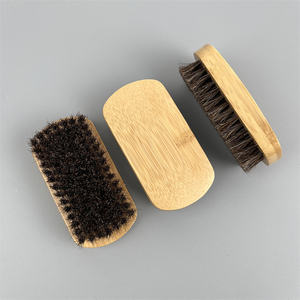 Usine Vente Naturel Bambou Cheval Poils Barbe Brosse Poirier Bois Peigne En Acier Inoxydable Ciseaux 3PCS Ensemble Barbe Toilettage Kit - Product Image 4