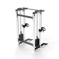 Rack de musculation commercial multifonctionnel complet en métal unisexe, pour squats, bancs de musculation et développés, avec poids de 70 kg*2