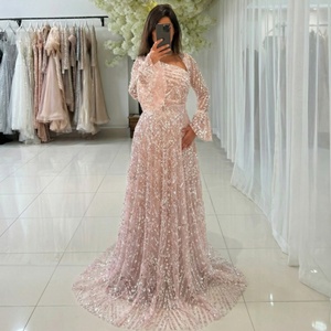 Serene Hill LA73177 Abito da Sera <span class=keywords><strong>Turchese</strong></span> a Maniche Lunghe con Perle e Decorazioni Elegante Vestito da Cerimonia per Donne - Product Image 1