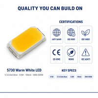 Vente en gros de LED SMD Shengtian 5730 blanc chaud 3500K 0,5W 150mA 3V avec garantie de 2 ans en stock pour l'éclairage