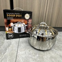 Marmite de cuisson multifonction en acier inoxydable à double paroi, capacité 4L, pour le commerce extérieur