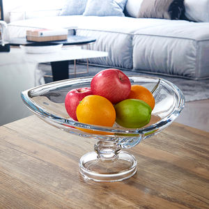 Bol de service celtique en cristal bleu, avec bols à pied et assiettes, grand bol à salade de légumes assiettes banquet 1075 - Product Image 5