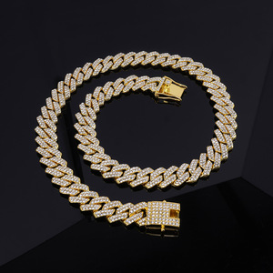 Chaîne de cou cubaine style hip-hop plaquée or avec pendentif papillon entièrement serti de diamants de 14 mm, pour hommes et femmes, style européen et américain - Product Image 6