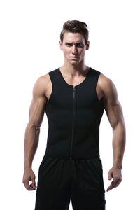 Men's Neoprene Vest for Weight Loss Zipper Waist Trimmer with Thermal Workout Gear Firm Control Level Sauna Suit for Fat Burning - Product Image 2