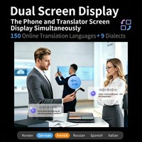 Traductor de Idiomas con IA de Pantalla Dual Plegable de 5.3 Pulgadas para Viajes, Traducción Inteligente en Tiempo Real, 150 Idiomas en Línea y Sin Conexión, Dispositivo Traductor de Bolsillo
