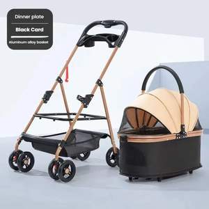 ペット用ベビーカーペット用取り外し可能なトロリー分離犬用高級4輪ペットダブルツイン犬用 - Product Image 5