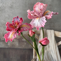 Bouquet de fleurs artificielles en soie Hibiscus et Orchidée fait main - Décoration festive pour mariage, vente en gros d'usine, conception personnalisée