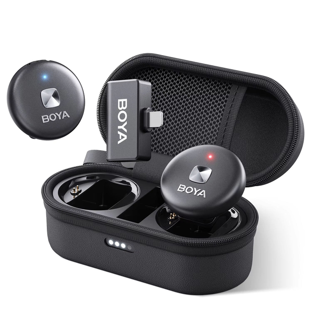 BOYA O MIC D/U Wireless Lavalier Microphone Clip-on Mic Lapel Mic for Smartphones Vlogging Interviews Recording