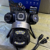 V380 Caméra de sécurité PTZ à énergie solaire WiFi 4G Carte SIM Surveillance extérieure avec vision nocturne IP66 8W Panneau solaire