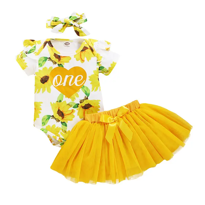 Großhandel Baby Girl 1 Jahr Geburtstag Tutu Kleid Baby Cake Smash Kleid DGHB-024