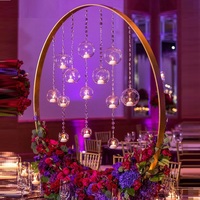 Arche de mariage en métal doré présentoir à fleurs bougeoir porte-fleurs décoration de mariage centres de table