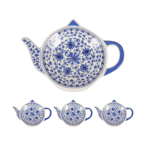 4 Piezas de Posavasos de Cerámica para Bolsitas de Té, Forma de Tetera, Soporte para Bolsitas de Té, Reposabolsitas para Hogar y Restaurante - Product Image 1