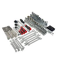 Juego de Herramientas Manuales de 216 Piezas con Llave de Trinquete de 72 Dientes y Puntas de Destornillador, de Acero Inoxidable, para Reparación de Autos y Vehículos, en Estuche Rígido