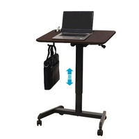 Bureau debout moderne et mobile en aluminium avec vérin à gaz, réglable de 0 à 90 degrés, plateau pliable, idéal pour la maison et le bureau