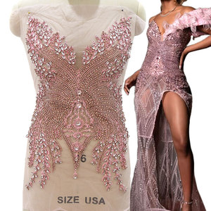 WDP-624 Keering in Stock prodotti fatti a mano <span class=keywords><strong>pietra</strong></span> <span class=keywords><strong>con</strong></span> ricamo fiore di cristallo da sposa strass Applique per indumento - Product Image 1