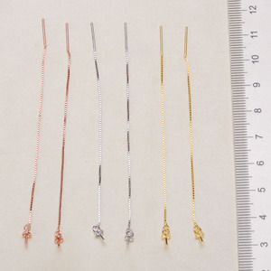 Boucles d'oreilles en argent S925 à faire soi-même avec perles, perles rondes de 8 à 12 mm avec crochet d'oreille simple 21332 et porte-clous vide - Product Image 2