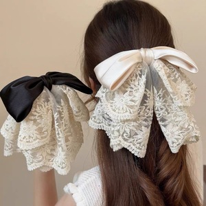 Pince à cheveux artisanale en cristal style français avec nœud, élégante pour chignon, <span class=keywords><strong>queue</strong></span> <span class=keywords><strong>de</strong></span> <span class=keywords><strong>cheval</strong></span> ou demi-chignon, idéale pour les fêtes des filles et des femmes - Product Image 1