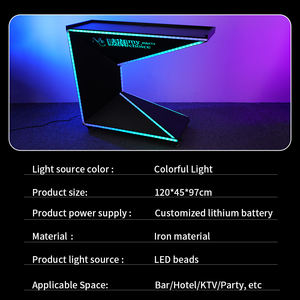 Table de <span class=keywords><strong>Disc</strong></span>-<span class=keywords><strong>jockey</strong></span> personnalisée pour discothèque, piste de danse, logo à diodes électroluminescentes, table de DJ avec lumière, bar spécial fête - Product Image 5