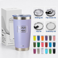 Mug de voyage isotherme en acier inoxydable de 20 oz, gravé au laser sur mesure, avec revêtement poudré et couvercle magnétique