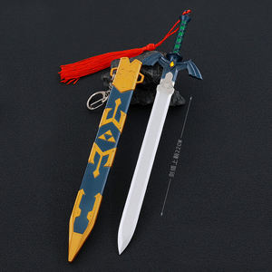 Juego the Legend of <span class=keywords><strong>Zelda</strong></span> <span class=keywords><strong>Breath</strong></span> of the Wild Nueva llegada <span class=keywords><strong>Link</strong></span> Master Sword Juguetes de aleación de zinc Espada Llaveros 22cm 107g Llaveros - Product Image 3