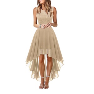 Nuevo Vestido Midi de Gasa con Encaje Sexy 2026 para <span class=keywords><strong>Mujer</strong></span>, Elegante Vestido Formal de Noche para Fiesta, Boda, Invitada, Cóctel - Product Image 5