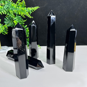 All'ingrosso di cristallo naturale nero di ossidiana punto di bacchetta spirituale pietra di guarigione grandi torri di ossidiana per la decorazione - Product Image 5