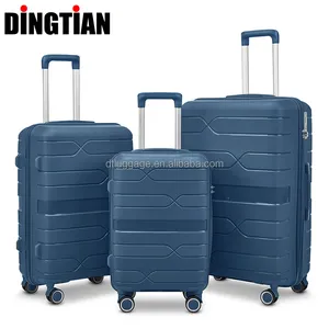 पीपी सामान सेट बैग यात्रा बैग हार्ड शेल 4 व्हील टीएसए लॉक सूटकेस यूएसबी पोर्ट डबल के लिए स्वीकृत ट्रॉली वजन स्केल
