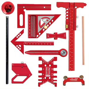 Kit d'outils <span class=keywords><strong>de</strong></span> mesure en alliage d'aluminium 10 pièces pour la menuiserie avec boîte <span class=keywords><strong>de</strong></span> rangement, planche <span class=keywords><strong>de</strong></span> planification <span class=keywords><strong>de</strong></span> projets et kit d'assistance pour le jointement - Product Image 5