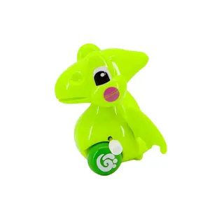 Wind up plastik küçük karikatür dinozor oyuncaklar ile döner kafa ve kanatlar