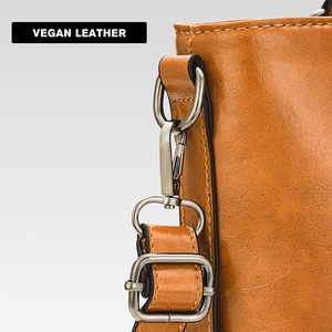 Bolso de mano retro de cuero PU resistente al agua con cremallera, bandolera para motocicleta, con asa superior larga, personalizado, MOQ bajo - Product Image 4