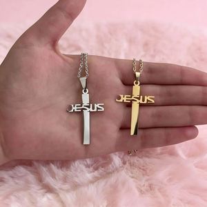 Collier en acier inoxydable avec pendentif <span class=keywords><strong>croix</strong></span> de Jésus-<span class=keywords><strong>Christ</strong></span> pour bijoux tendance - Product Image 4