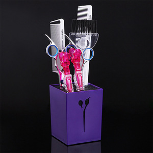 Juego de herramientas de peluquería Playboy de 8 piezas con tijeras, peines y soporte de almacenamiento para cortapelos para uso doméstico - Product Image 1