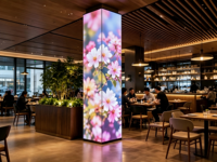 Écran LED carré intérieur P2 personnalisé à quatre faces pour la promotion de marques, les salles d'exposition et les musées